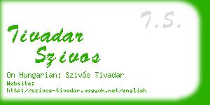 tivadar szivos business card